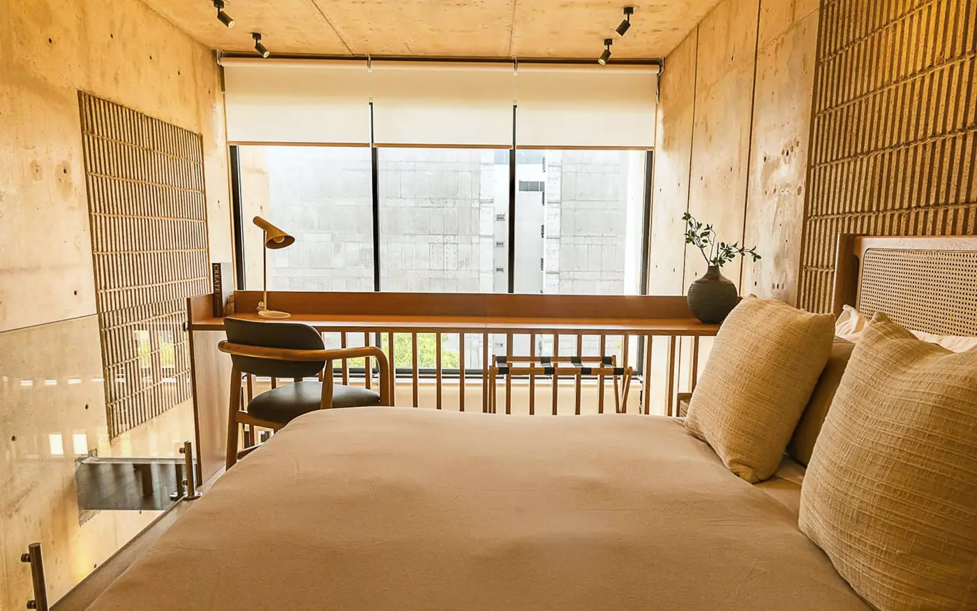 KIN, The bedroom, with hotel-quality linens