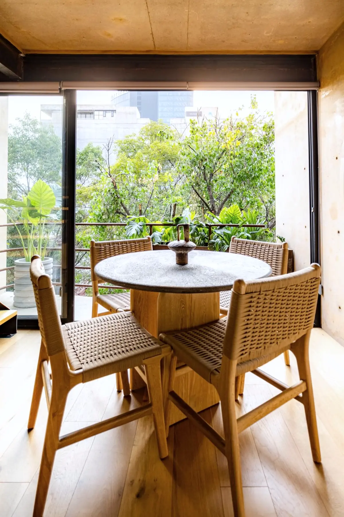 LUUM, A table by the open balcony